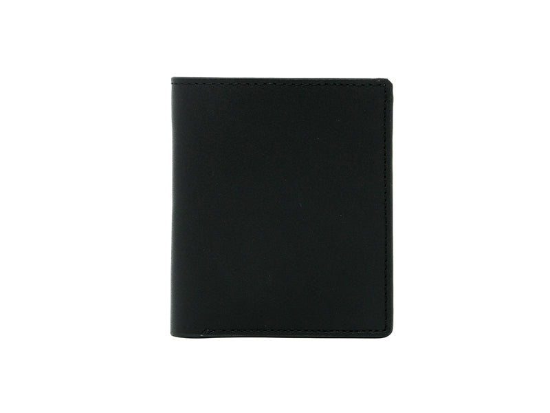 Black Leather Pocket Organizer Bifold Wallet