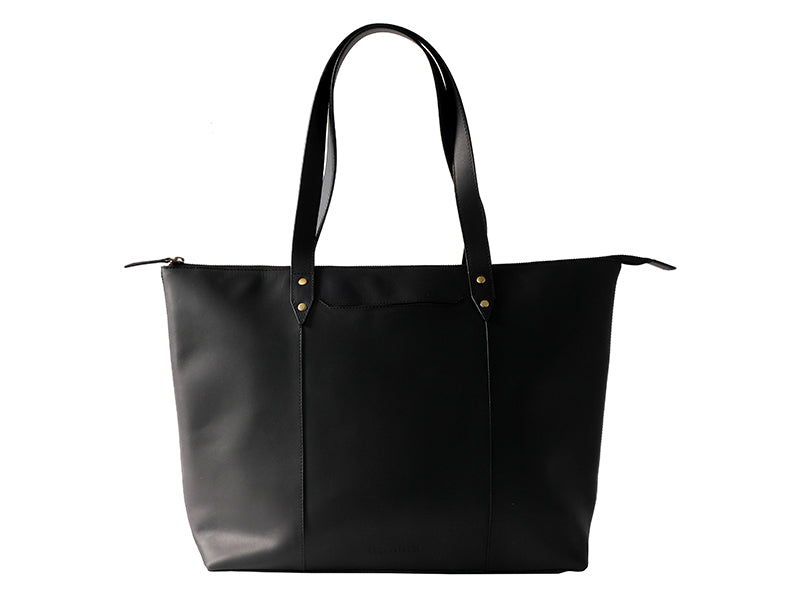 Black leather work clearance tote