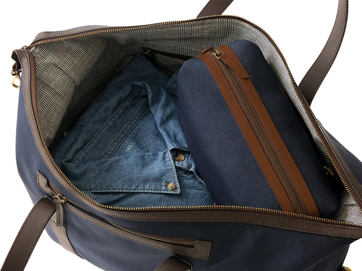 Nicobar Duffle - Oxford Blue & Tan