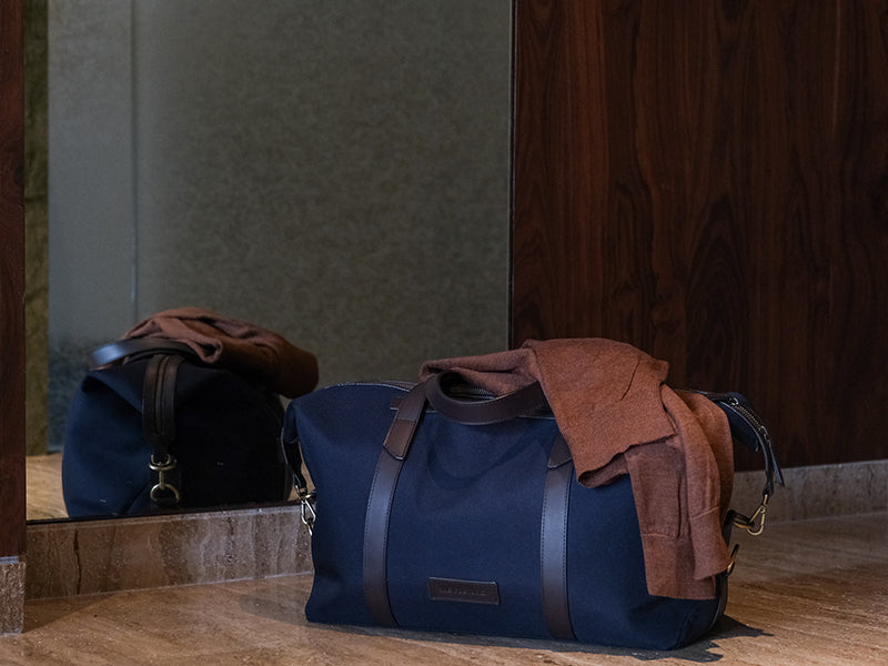 Nicobar Duffle - Oxford Blue & Tan