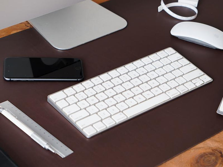 Desk Mat- Large +  Desk Tray Organiser - Set of Three / Dark Tan